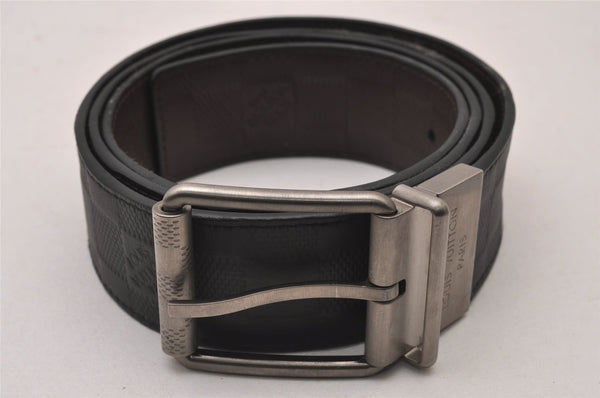 Auth Louis Vuitton Damier Infini Reversible Ceinture Belt 43.3" Black 9517I