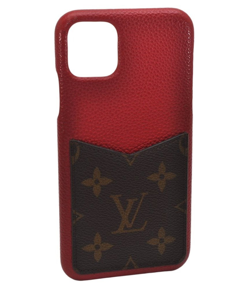 Authentic Louis Vuitton Monogram Bumper 11 Pro Max IPhone Case M69095 Red 9517J