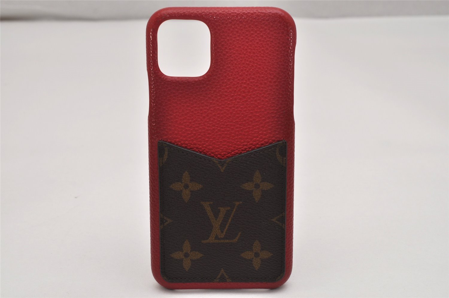 Authentic Louis Vuitton Monogram Bumper 11 Pro Max IPhone Case M69095 Red 9517J