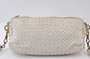 Authentic BOTTEGA VENETA Intrecciato Leather Shoulder Cross Body Bag White 9518I