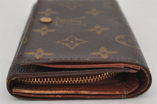 Auth Louis Vuitton Monogram Porte Monnaie Billets Tresor Wallet M61730 LV 9518J