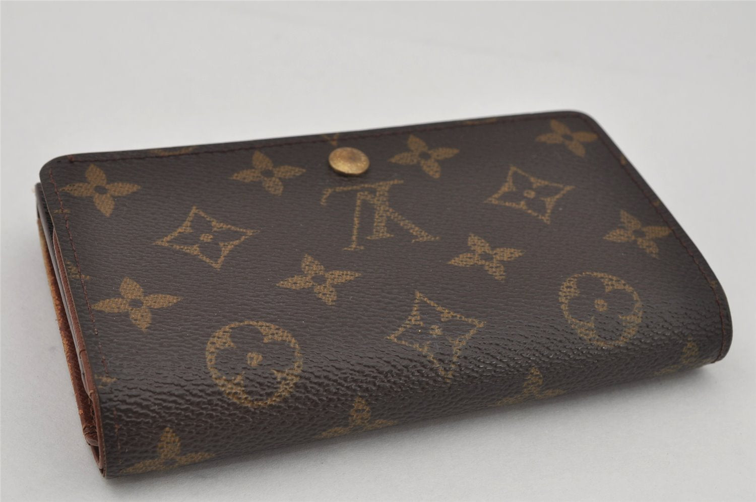 Auth Louis Vuitton Monogram Porte Monnaie Billets Tresor Wallet M61730 LV 9518J