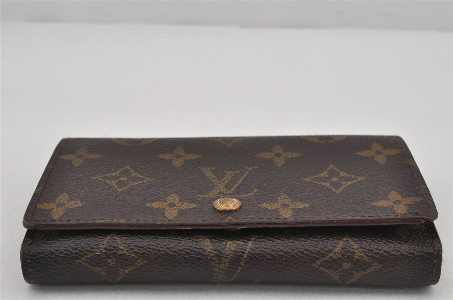 Auth Louis Vuitton Monogram Porte Monnaie Billets Tresor Wallet M61730 LV 9518J