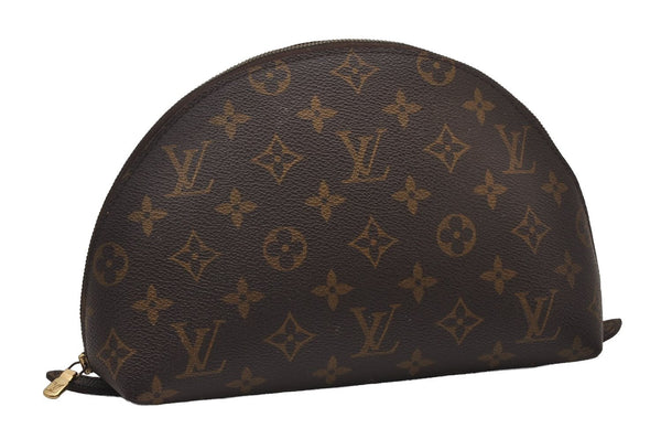 Auth Louis Vuitton Monogram Trousse Demi Ronde 23 Pouch M47520 Junk 9519I