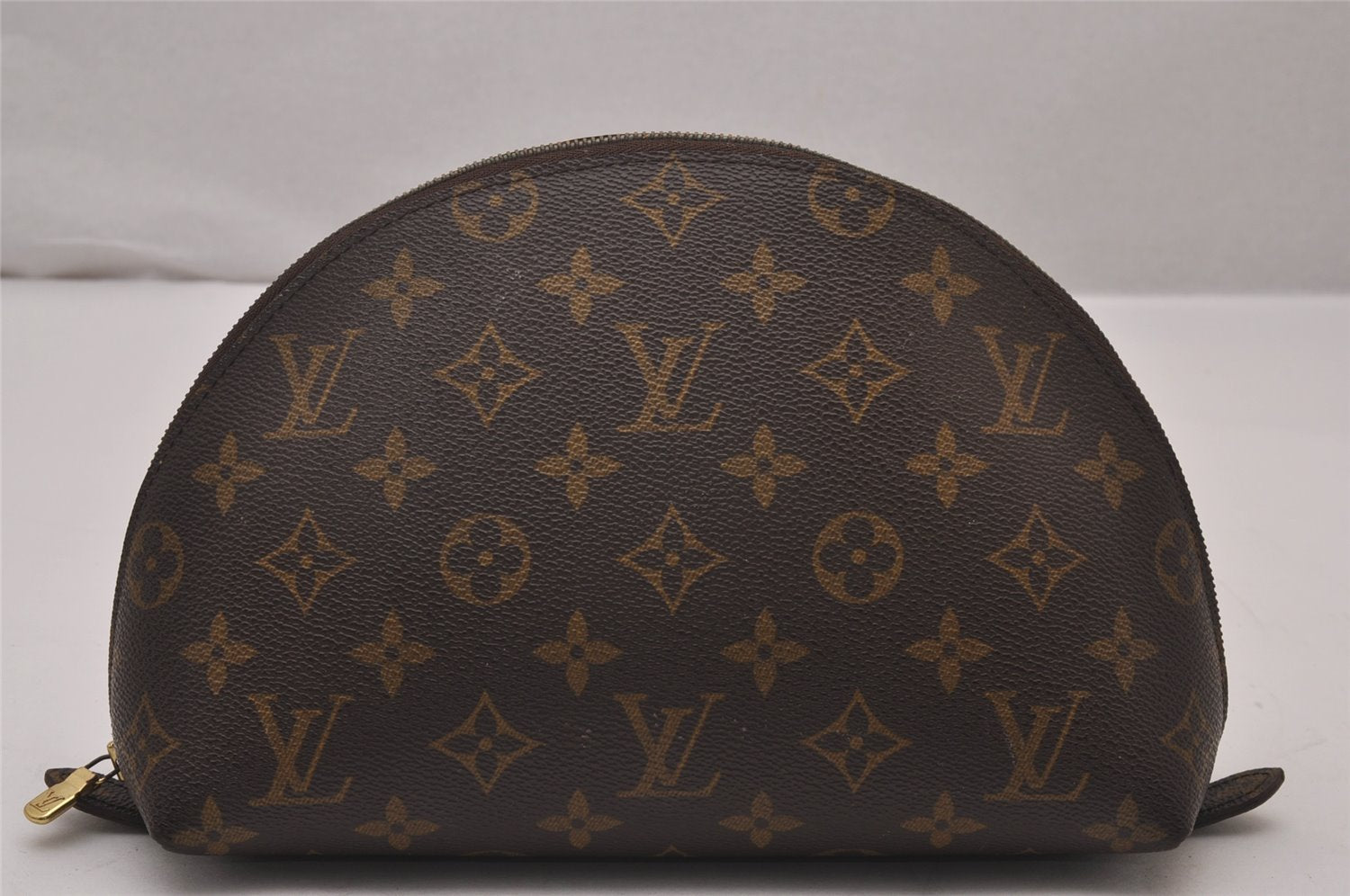 Auth Louis Vuitton Monogram Trousse Demi Ronde 23 Pouch M47520 Junk 9519I