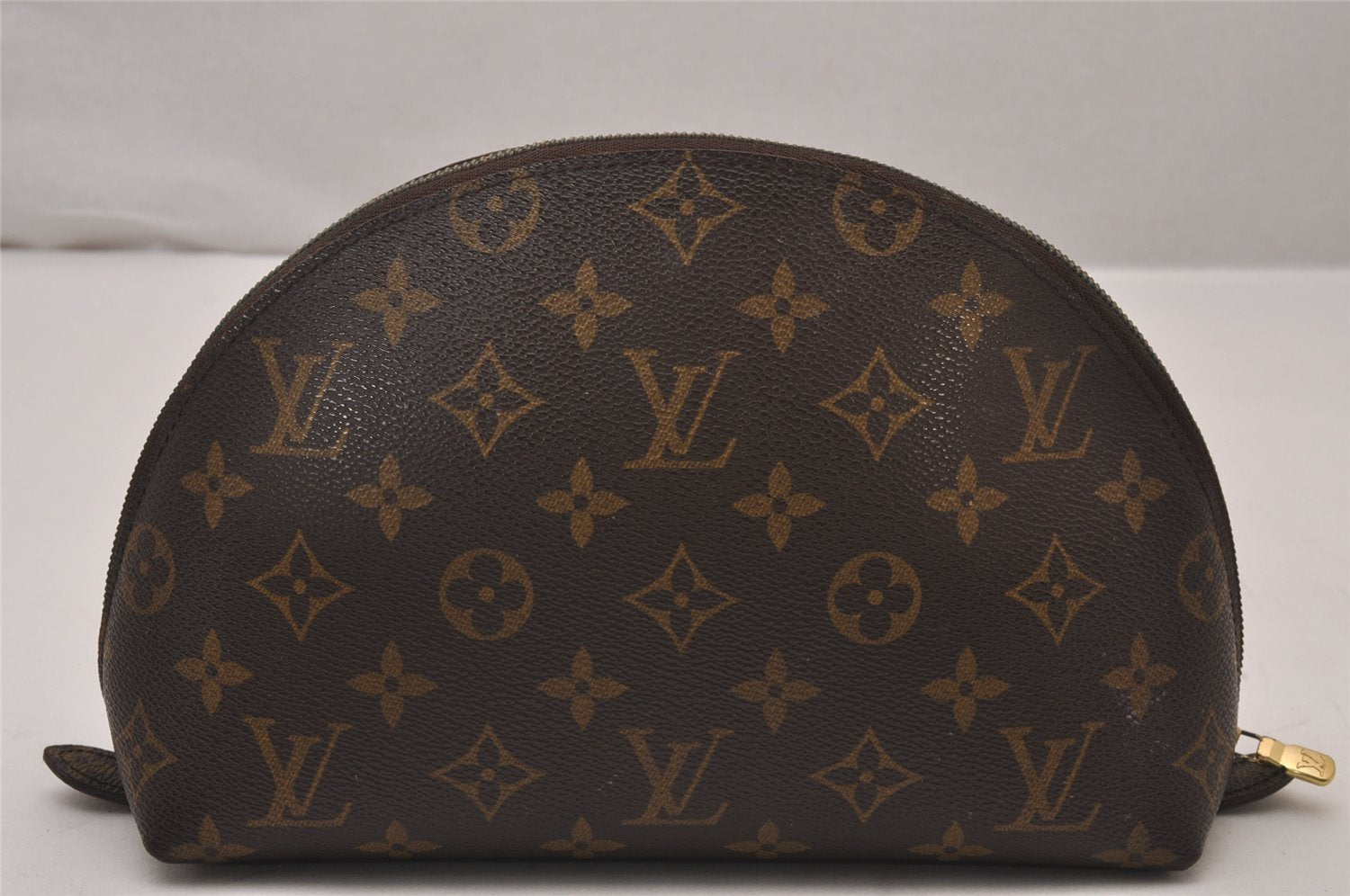 Auth Louis Vuitton Monogram Trousse Demi Ronde 23 Pouch M47520 Junk 9519I