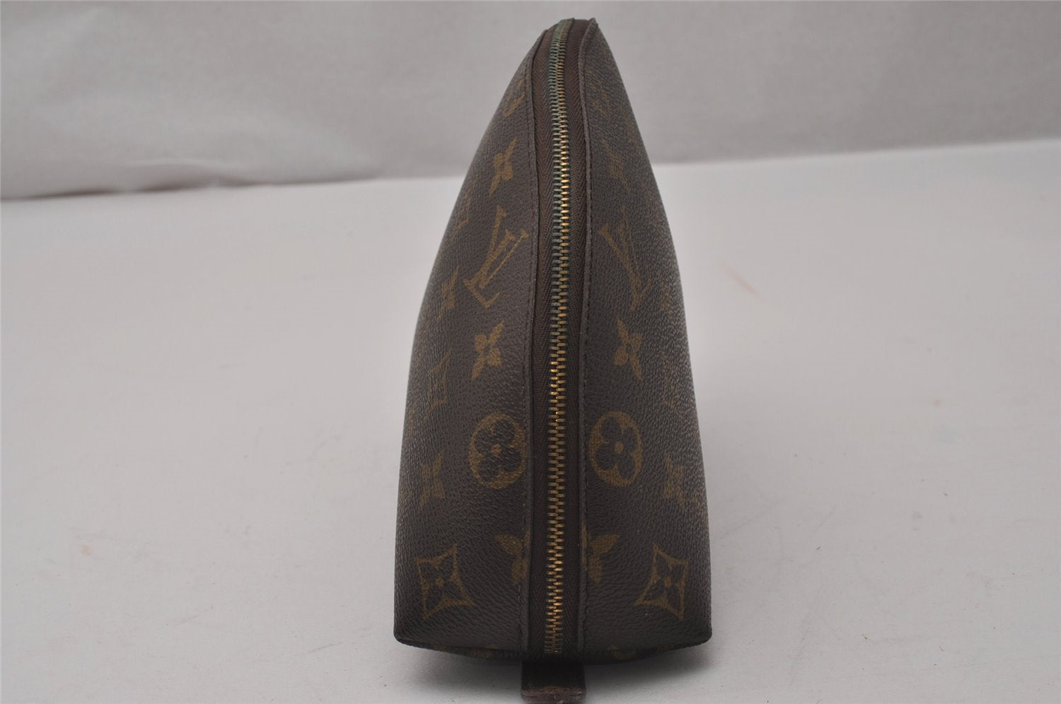 Auth Louis Vuitton Monogram Trousse Demi Ronde 23 Pouch M47520 Junk 9519I