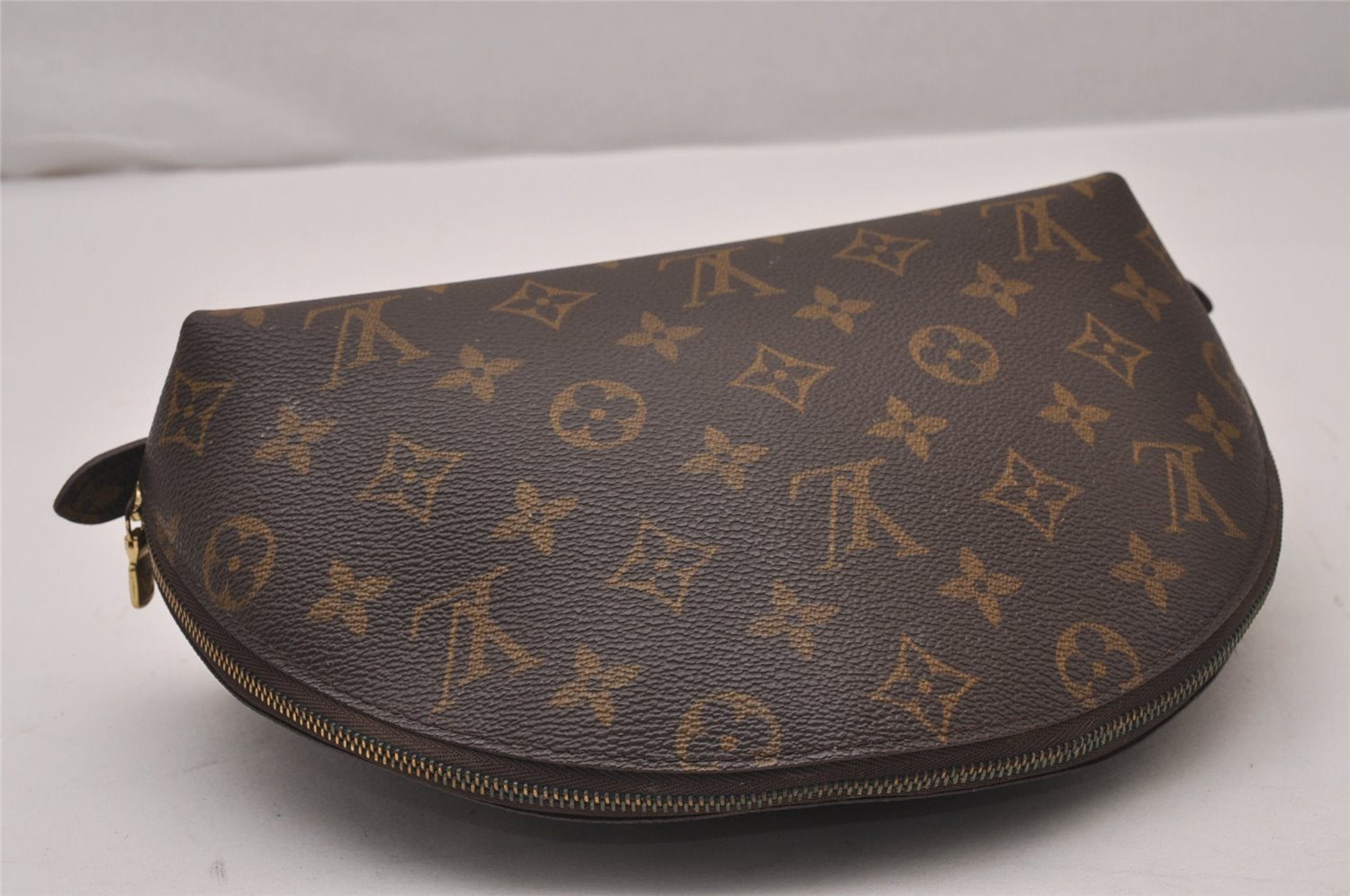Auth Louis Vuitton Monogram Trousse Demi Ronde 23 Pouch M47520 Junk 9519I