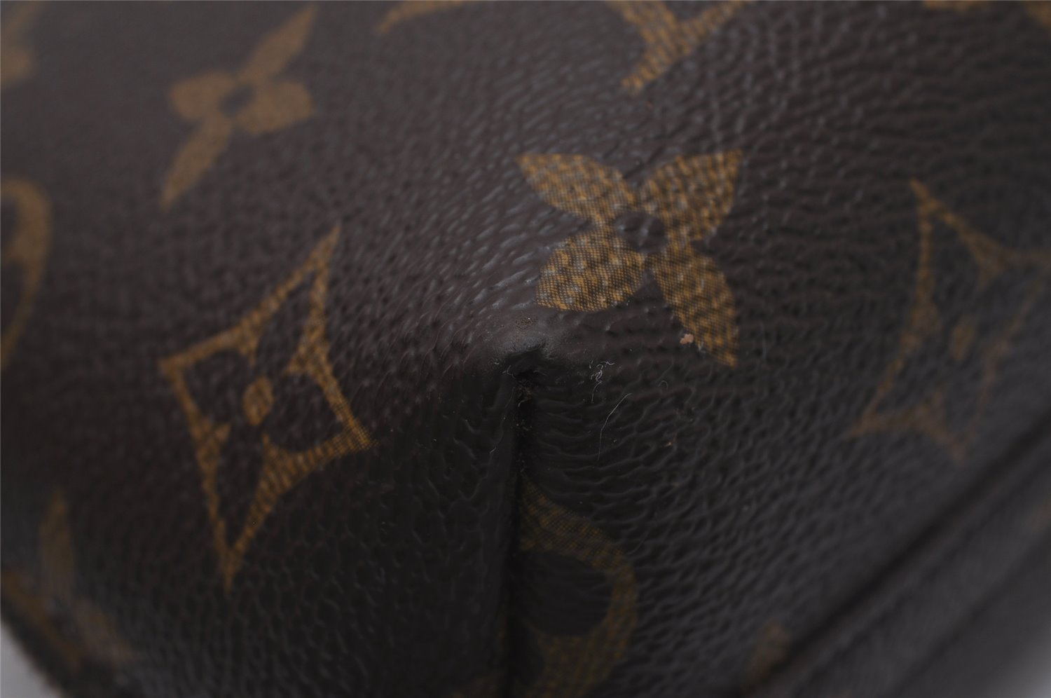 Auth Louis Vuitton Monogram Trousse Demi Ronde 23 Pouch M47520 Junk 9519I