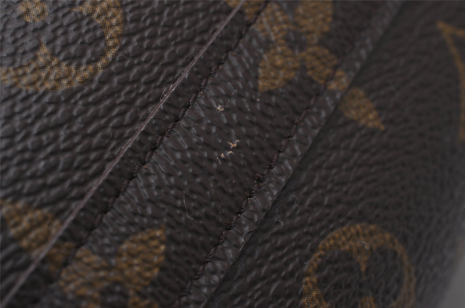 Auth Louis Vuitton Monogram Trousse Demi Ronde 23 Pouch M47520 Junk 9519I