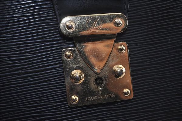Authentic Louis Vuitton Epi Serviette Fermoir Briefcase M54352 Black LV 9521I