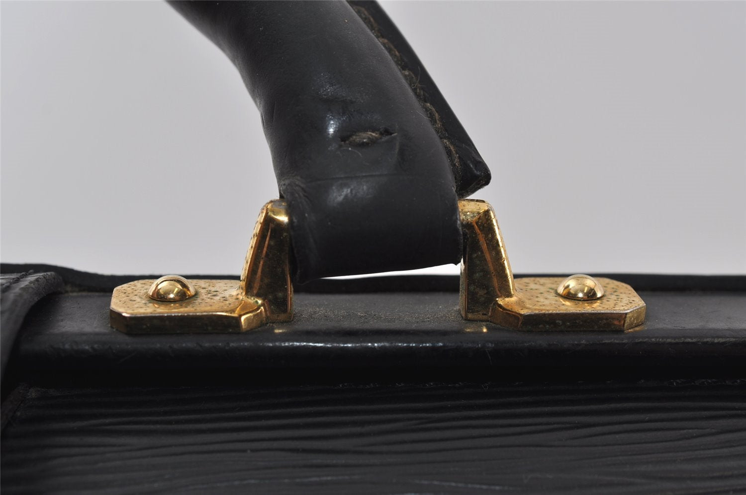 Authentic Louis Vuitton Epi Serviette Fermoir Briefcase M54352 Black LV 9521I