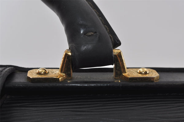 Authentic Louis Vuitton Epi Serviette Fermoir Briefcase M54352 Black LV 9521I