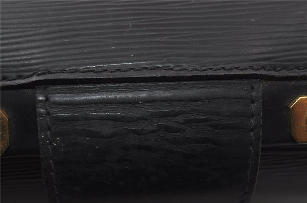 Authentic Louis Vuitton Epi Serviette Fermoir Briefcase M54352 Black LV 9521I