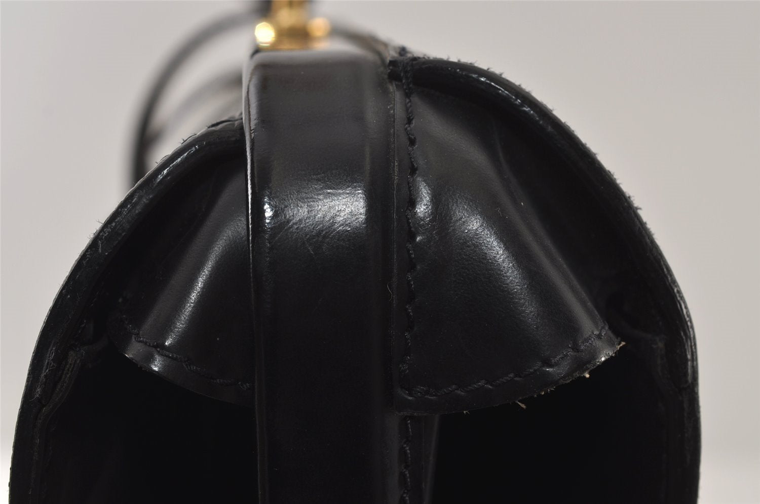 Authentic Louis Vuitton Epi Serviette Fermoir Briefcase M54352 Black LV 9521I