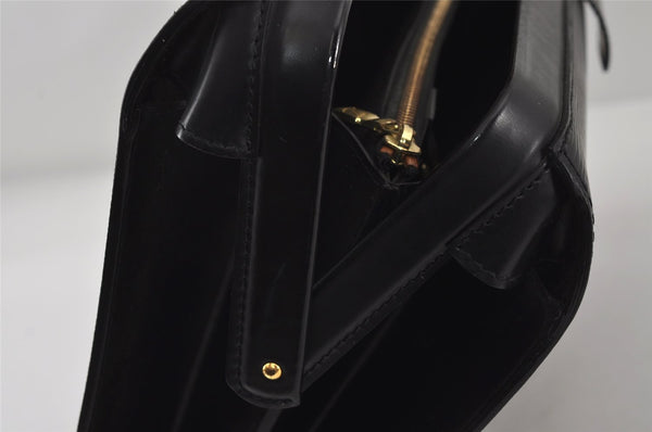 Authentic Louis Vuitton Epi Serviette Fermoir Briefcase M54352 Black LV 9521I
