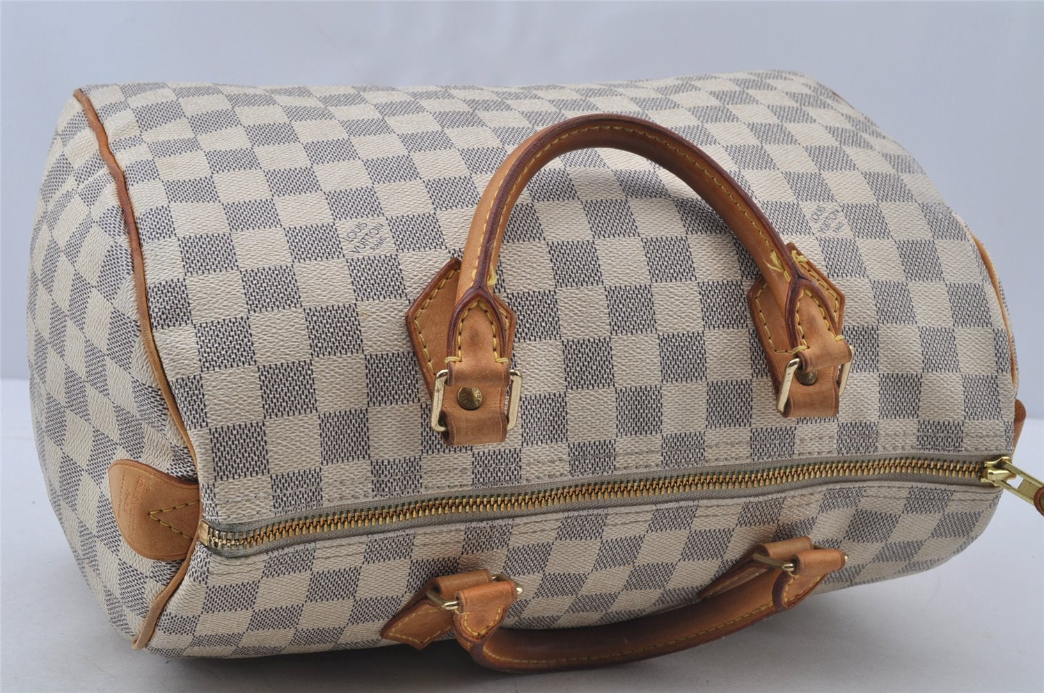 Authentic Louis Vuitton Damier Azur Speedy30 Hand Boston Bag N41533 LV 9522I