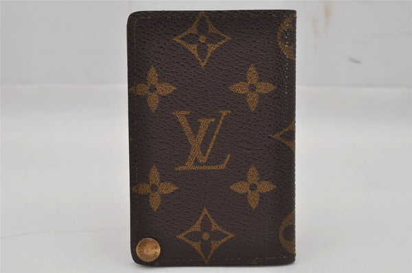 Auth Louis Vuitton Monogram Porte Cartes Credit Pression M60937 Card Case 9523J