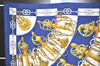 Authentic HERMES Carre 90 Scarf "Cliquetis" Silk Navy 9524J