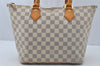 Authentic Louis Vuitton Damier Azur Saleya PM Shoulder Tote Bag N51186 LV 9526I