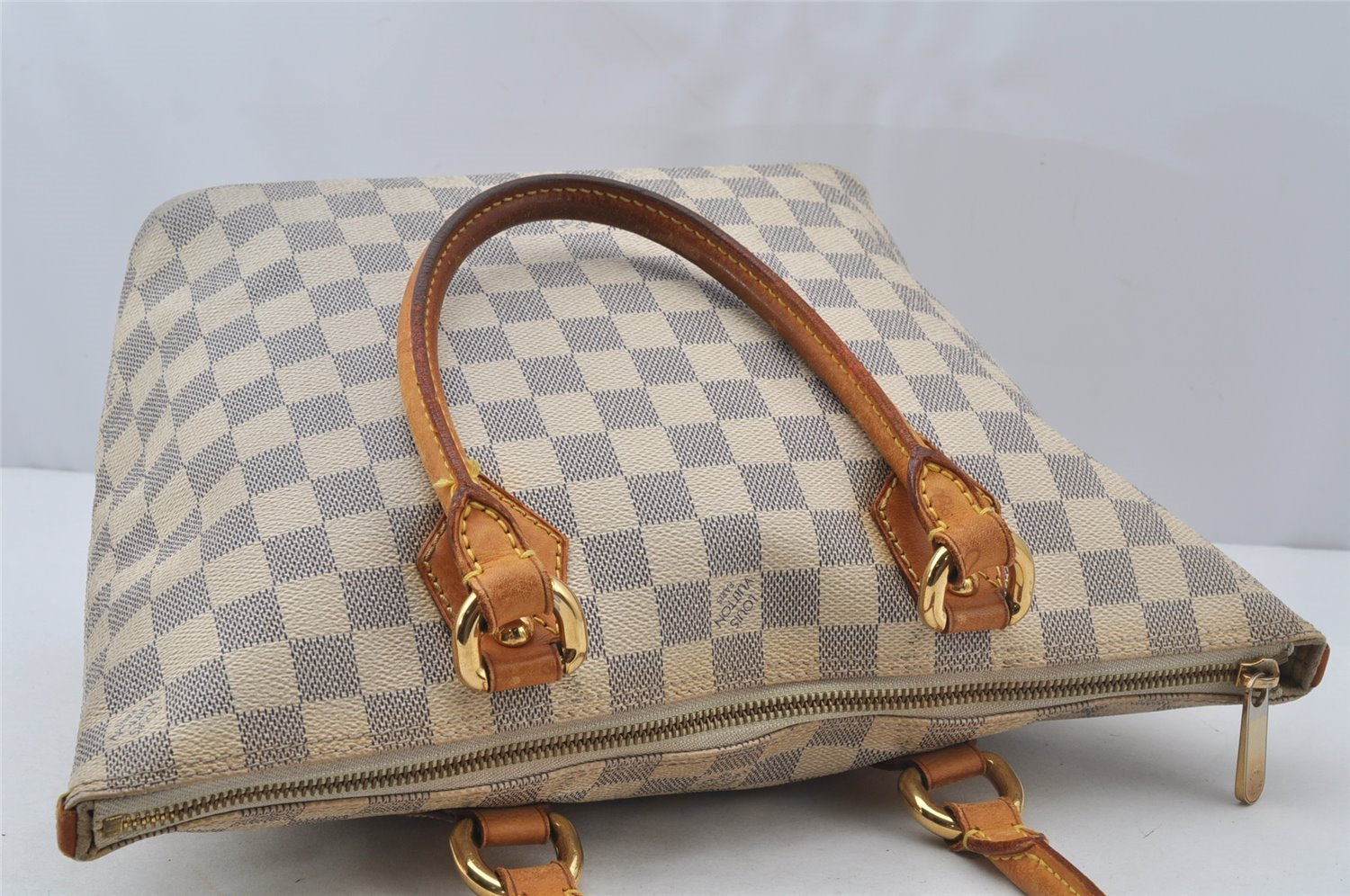 Authentic Louis Vuitton Damier Azur Saleya PM Shoulder Tote Bag N51186 LV 9526I
