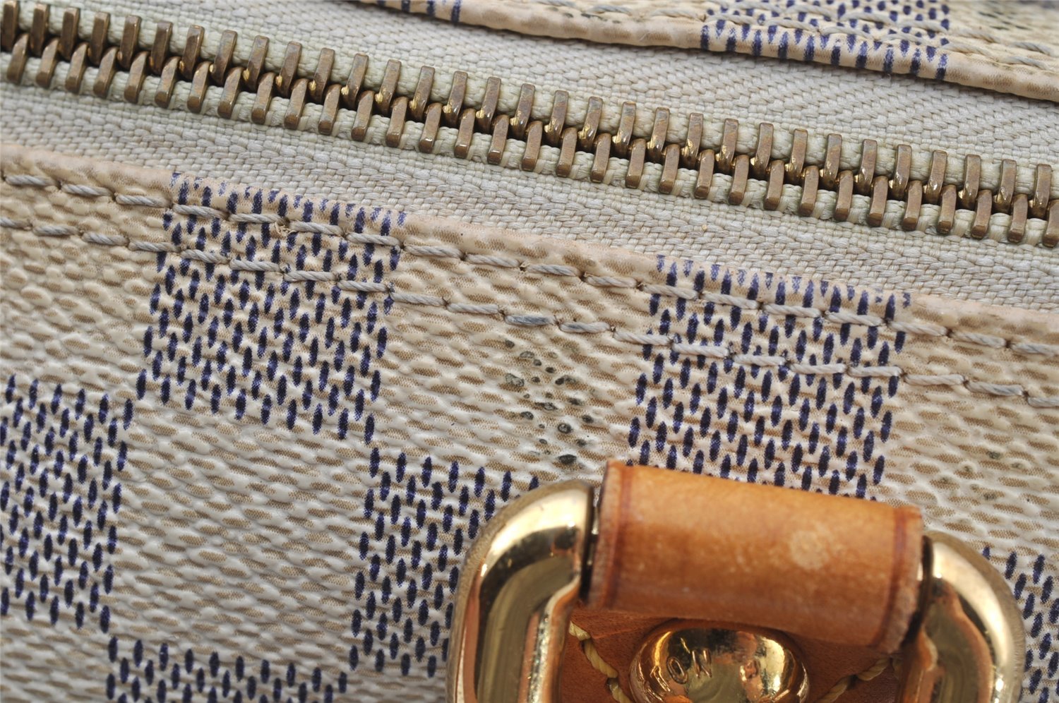 Authentic Louis Vuitton Damier Azur Saleya PM Shoulder Tote Bag N51186 LV 9526I