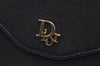 Authentic Christian Dior Honeycomb Chain Shoulder Bag Canvas Leather Black 9527I