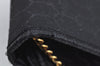 Authentic Christian Dior Honeycomb Chain Shoulder Bag Canvas Leather Black 9527I
