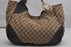 Authentic GUCCI Charlotte Shoulder Tote Bag GG Canvas Leather 203504 Brown 9527J