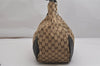 Authentic GUCCI Charlotte Shoulder Tote Bag GG Canvas Leather 203504 Brown 9527J