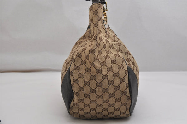 Authentic GUCCI Charlotte Shoulder Tote Bag GG Canvas Leather 203504 Brown 9527J