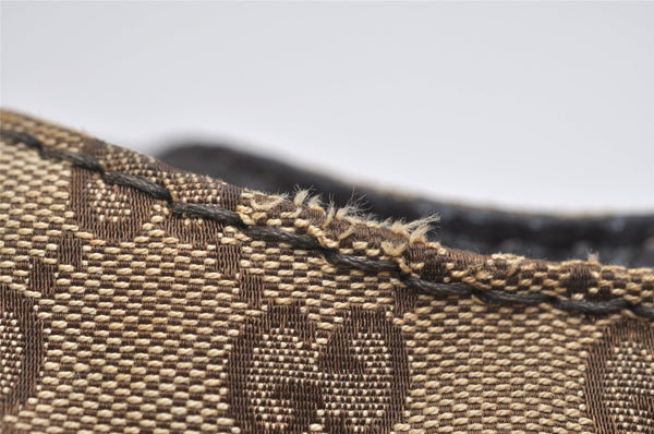 Authentic GUCCI Charlotte Shoulder Tote Bag GG Canvas Leather 203504 Brown 9527J