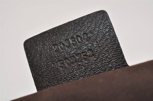 Authentic GUCCI Charlotte Shoulder Tote Bag GG Canvas Leather 203504 Brown 9527J