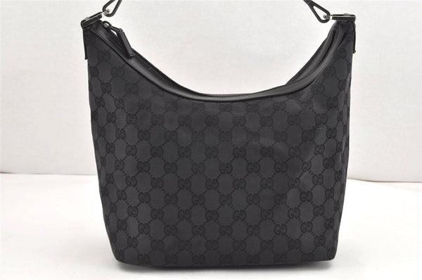 Authentic GUCCI Bamboo Shoulder Hand Bag Canvas Leather 0000531 Black 9529J