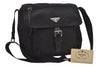 Authentic PRADA VELA Nylon Tessuto Leather Shoulder Cross Bag B8994 Black 9531I