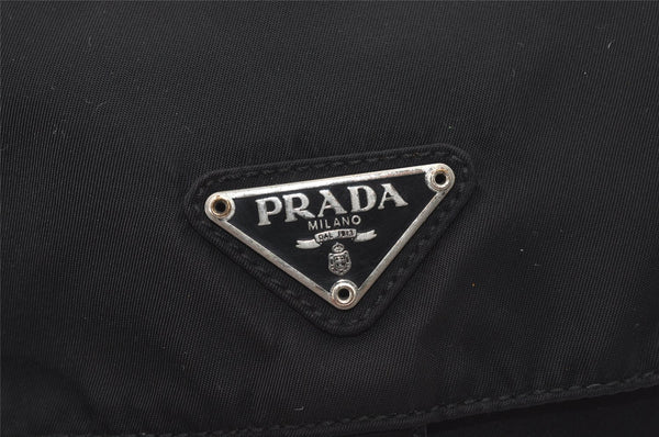 Authentic PRADA VELA Nylon Tessuto Leather Shoulder Cross Bag B8994 Black 9531I