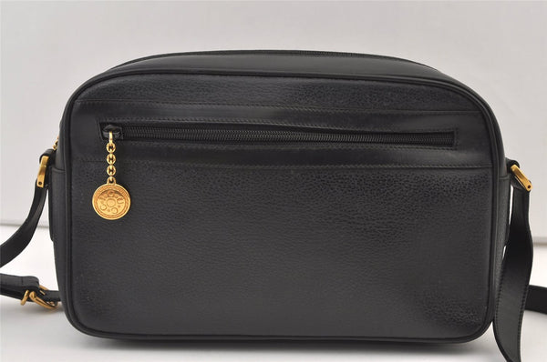 Authentic GUCCI Vintage Shoulder Cross Body Bag Purse Leather Black 9533J