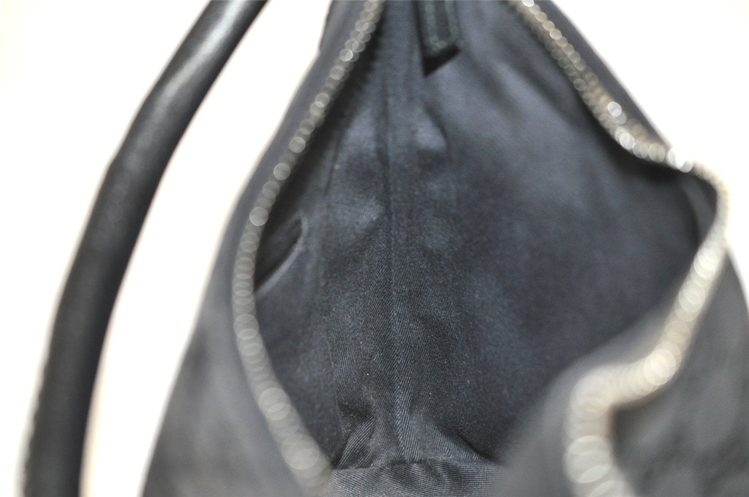 Authentic GUCCI Vintage Shoulder Bag Purse GG Canvas Leather 115002 Black 9534J