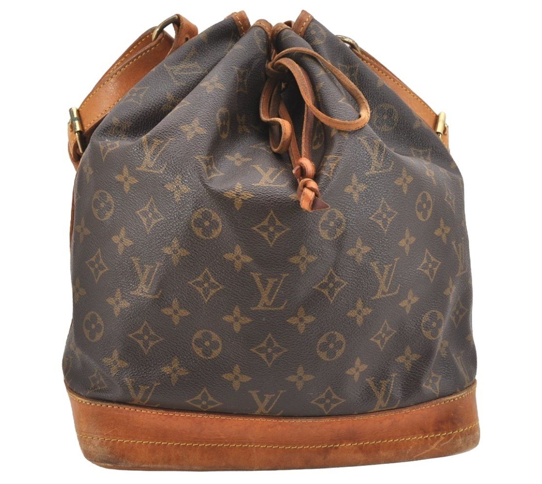 Authentic Louis Vuitton Monogram Noe Shoulder Drawstring Bag M42224 LV 9535I