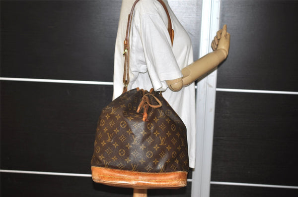 Authentic Louis Vuitton Monogram Noe Shoulder Drawstring Bag M42224 LV 9535I