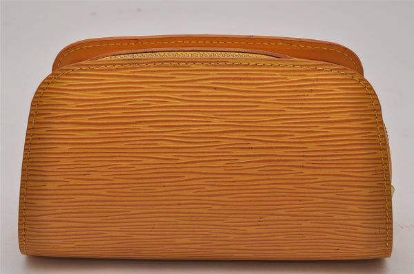 Authentic Louis Vuitton Epi Dauphine Cosmetic Pouch Yellow M48449 LV Junk 9536I