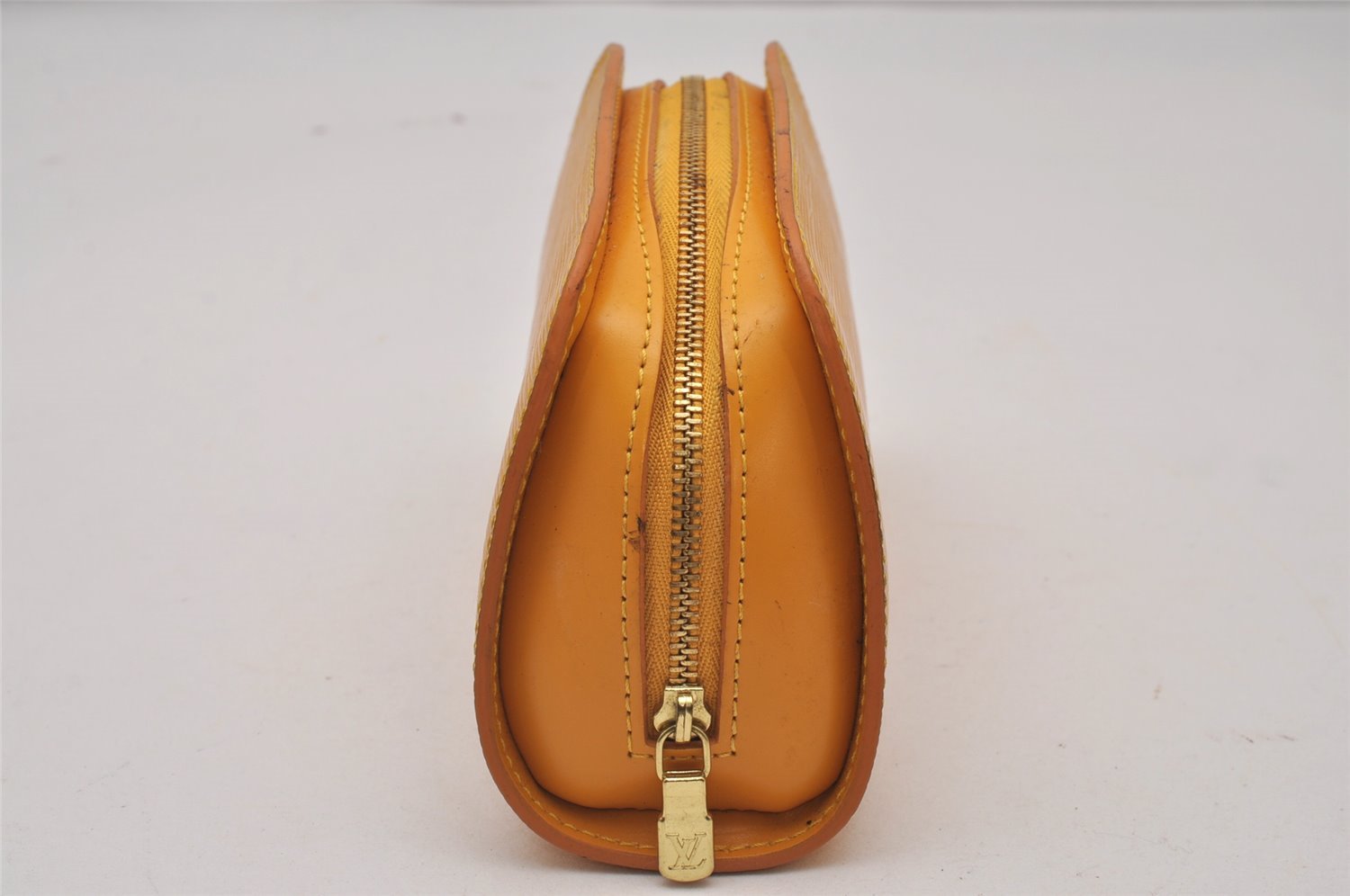 Authentic Louis Vuitton Epi Dauphine Cosmetic Pouch Yellow M48449 LV Junk 9536I