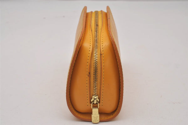 Authentic Louis Vuitton Epi Dauphine Cosmetic Pouch Yellow M48449 LV Junk 9536I