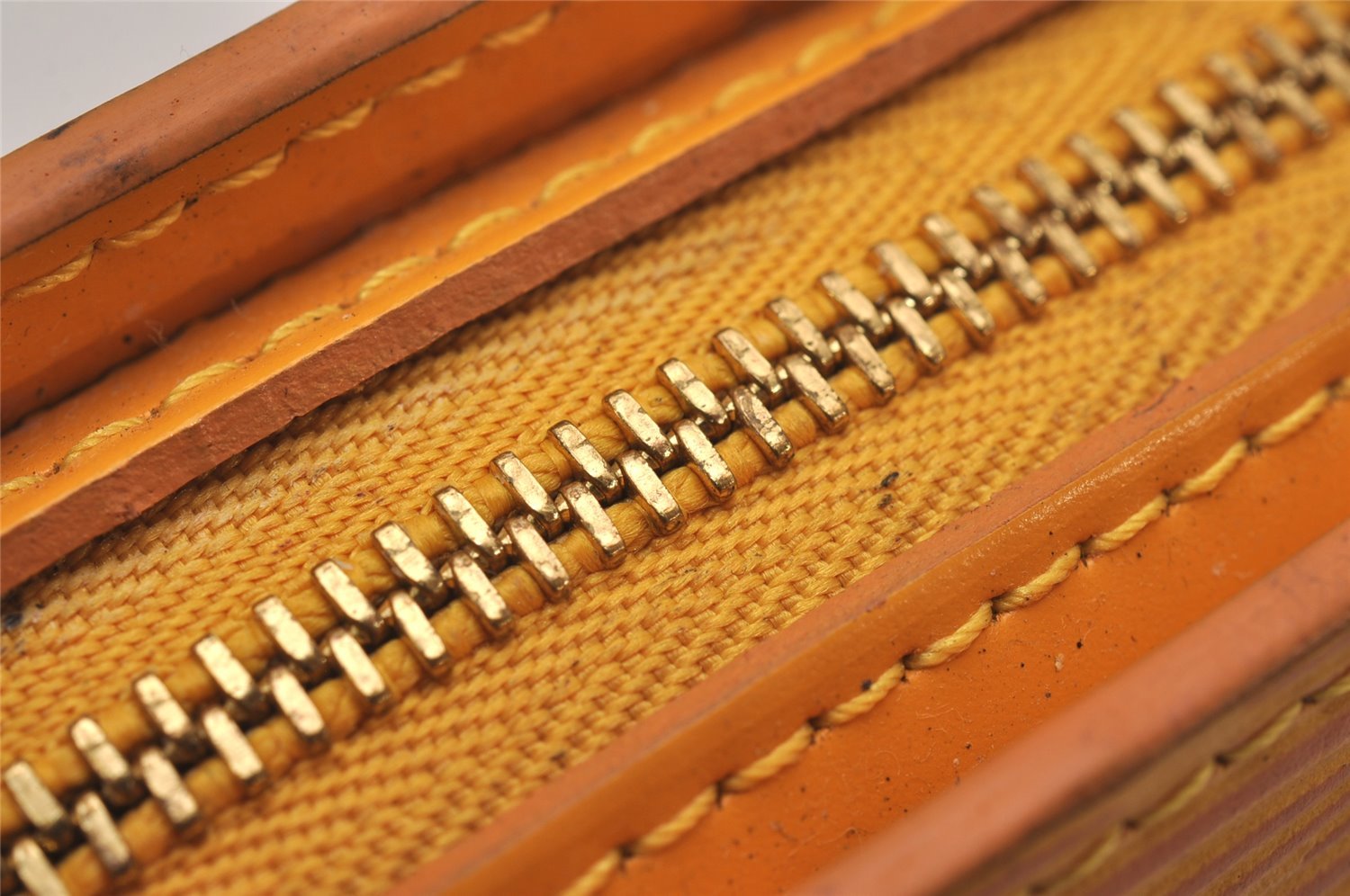 Authentic Louis Vuitton Epi Dauphine Cosmetic Pouch Yellow M48449 LV Junk 9536I