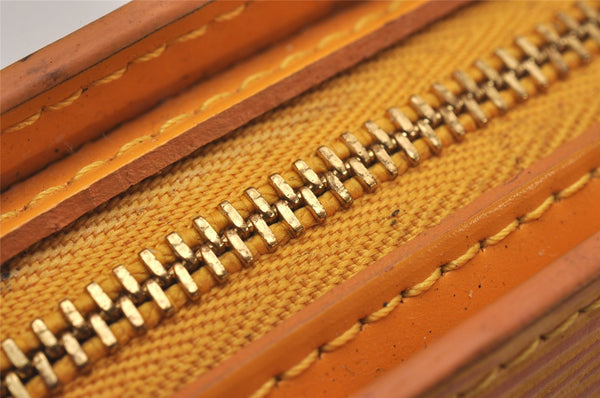 Authentic Louis Vuitton Epi Dauphine Cosmetic Pouch Yellow M48449 LV Junk 9536I