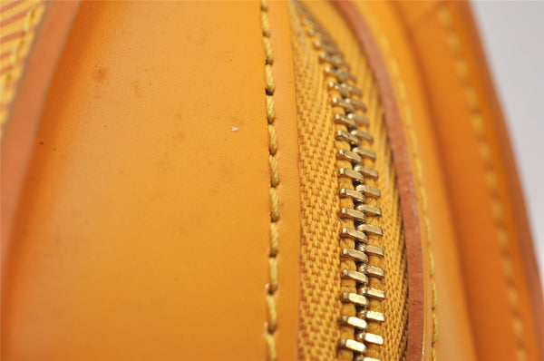 Authentic Louis Vuitton Epi Dauphine Cosmetic Pouch Yellow M48449 LV Junk 9536I