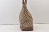Authentic GUCCI Vintage Web Sherry Line Tote Bag GG Canvas Leather Brown 9536J