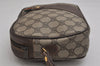 Authentic GUCCI Web Sherry Line Clutch Hand Bag GG PVC Leather Brown Junk 9537J