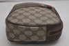 Authentic GUCCI Web Sherry Line Clutch Hand Bag GG PVC Leather Brown Junk 9537J