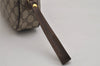 Authentic GUCCI Web Sherry Line Clutch Hand Bag GG PVC Leather Brown Junk 9537J